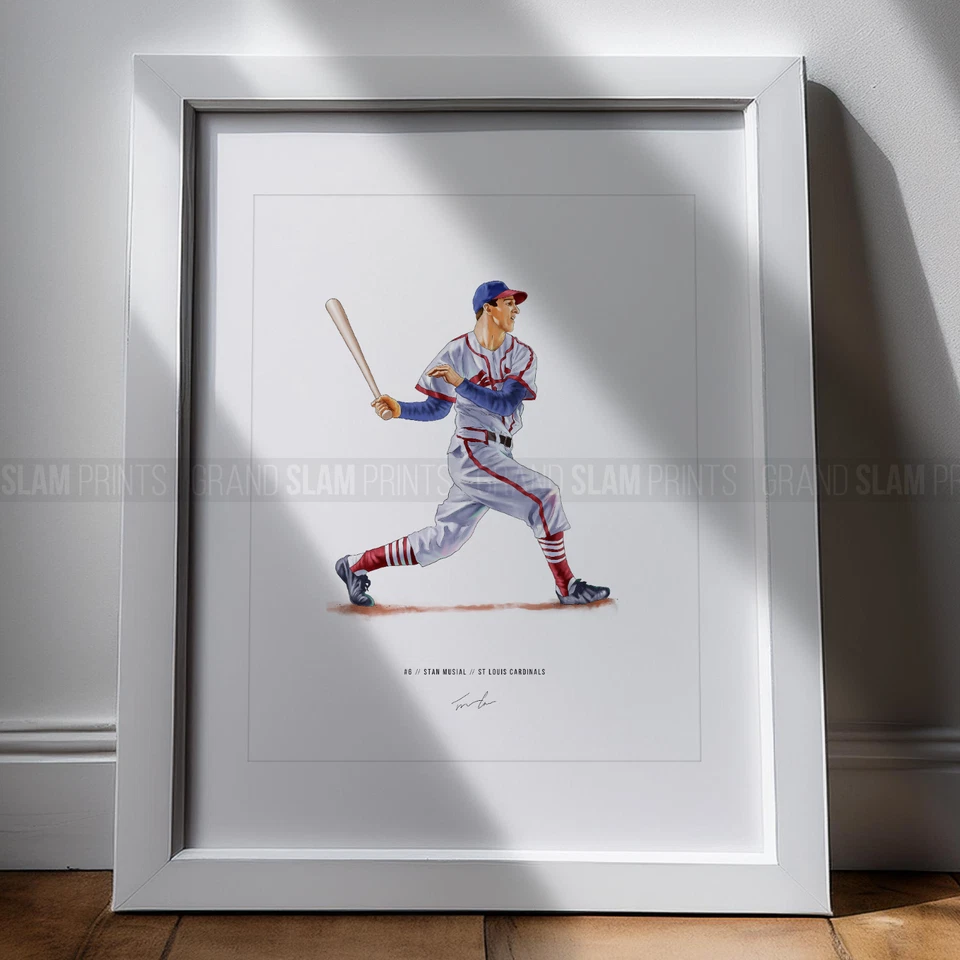 Póster arte impresión 8x10 de béisbol de los Cardenales de San Luis musical Stan "The Man" Foto 2 de 4