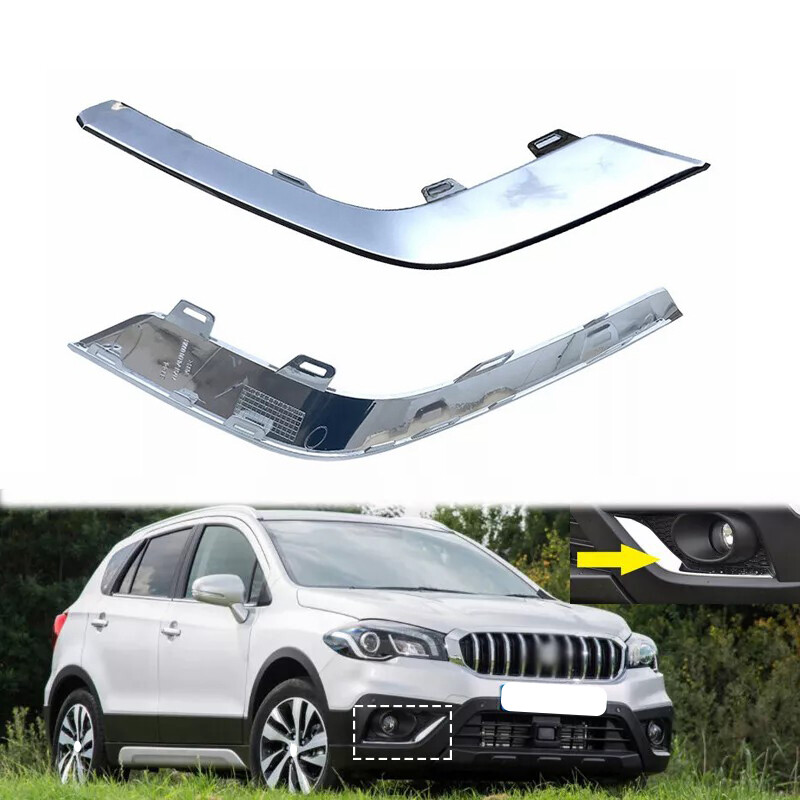 2x Front Bumper Chrome Trim Molding For Suzuki SX4 S-Cross SX4