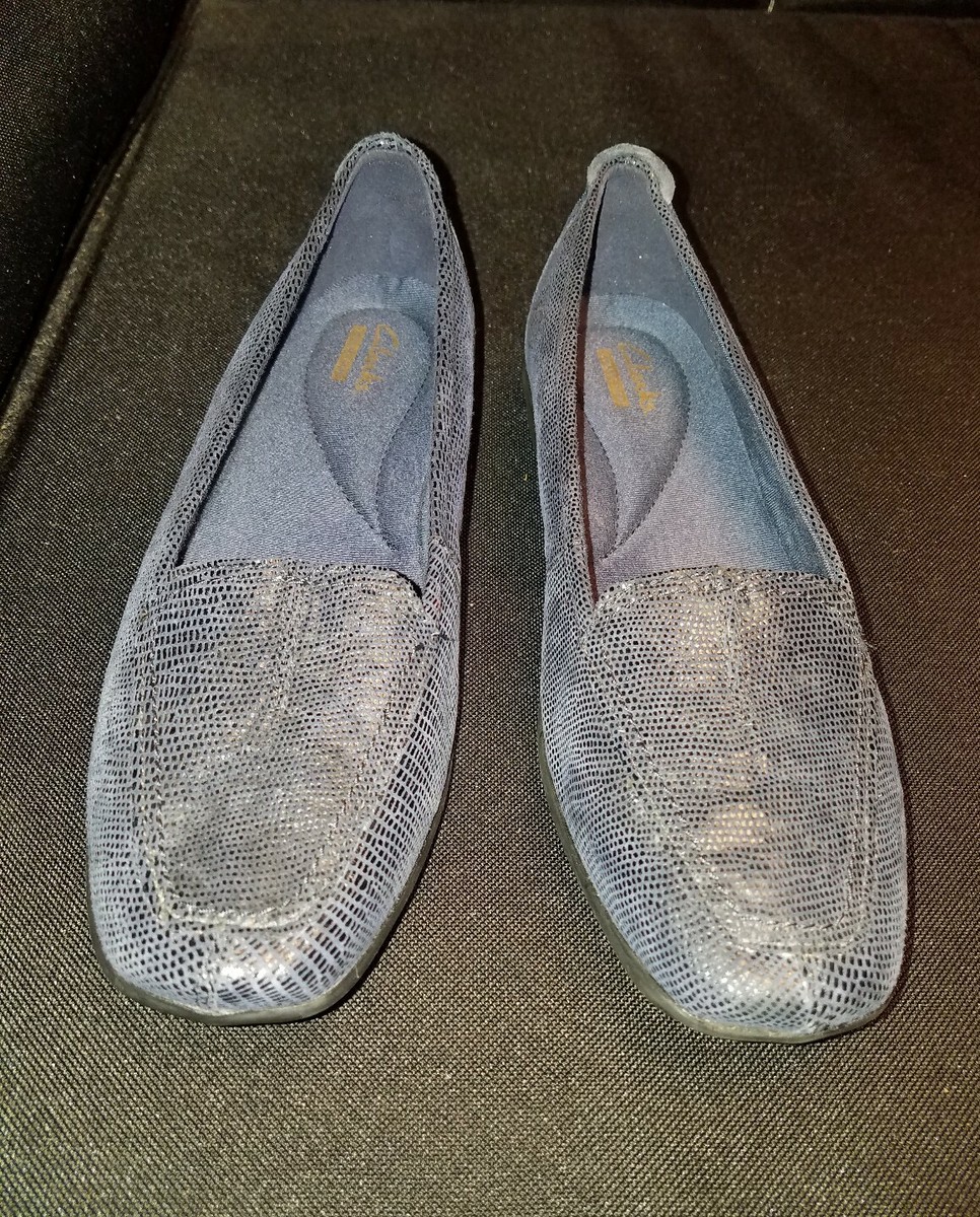 NWOB Clarks Collection Blue Slip On Sneaker Loafers Flexway Step Suede Light Blue Sde | Quarks Shoes main image 3