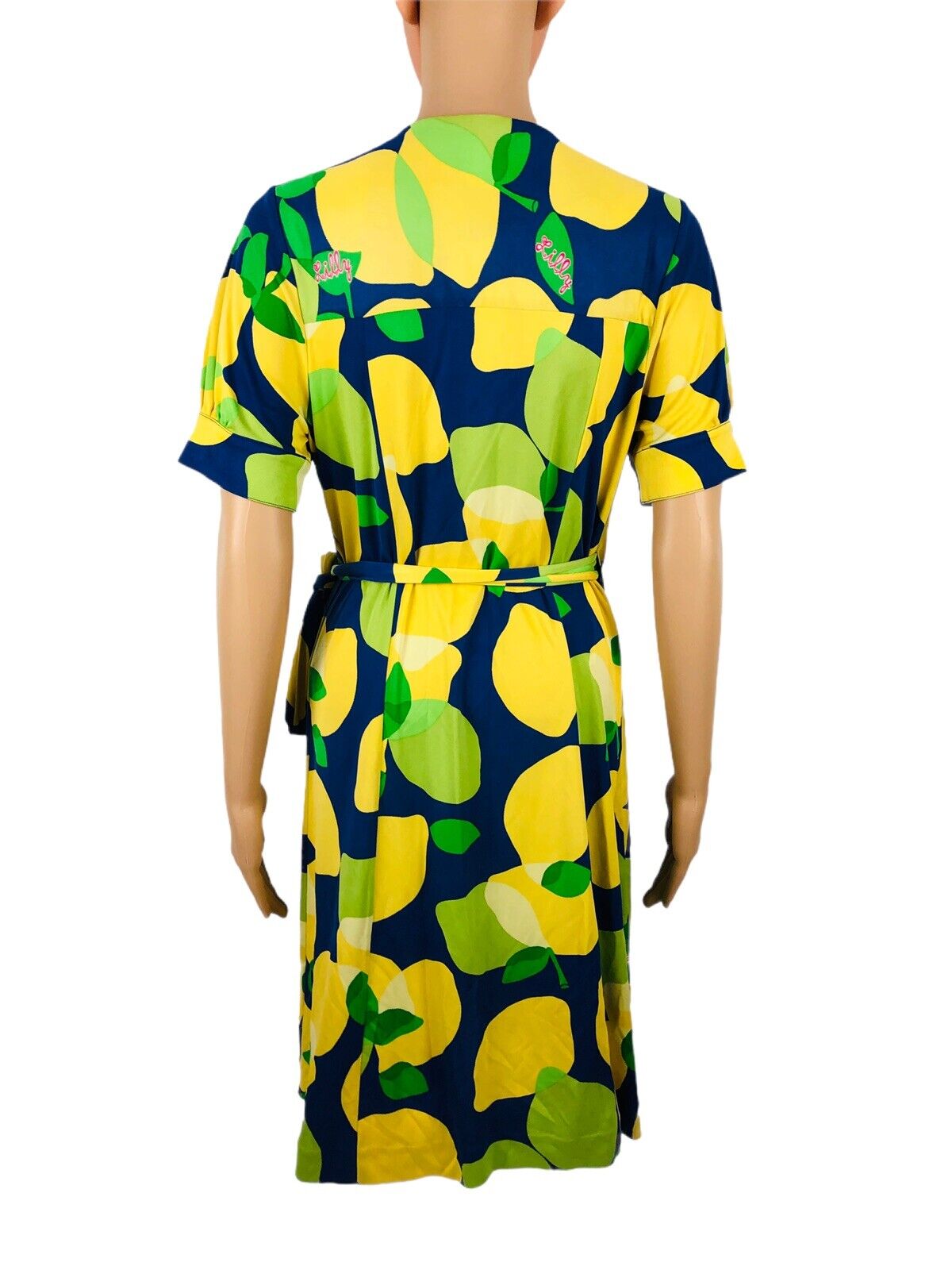 Lilly Pulitzer Womens 8 Wrap Dress Blue Yellow Le… - image 3