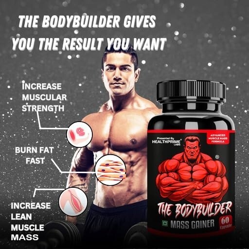 Bodybuilder Mass Gainer Capsules for Muscle & Weight Gain - 60 Caps