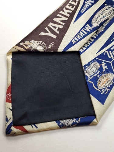 MUSEUM ARTIFACTS Handmade in USA 100% Silk Tie Mens NEW YORK YANKEES Necktie NEW - Picture 8 of 10