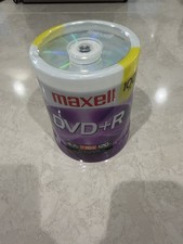 Maxell DVD R 100 Pack 4.7 GB up to 16X 120 Minutes Brand New Sealed SP Mode