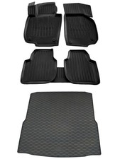 Gummi Fußmatten Kofferraumwanne für Skoda Superb 2 Kombi 2009- Gummimatten Set
