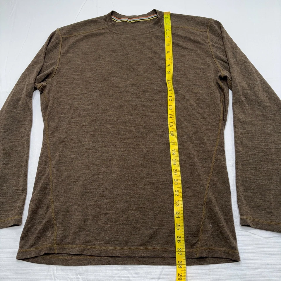 SmartWool Mens Large Base Layer Brown Long Sleeve Thermal Crew Merino Wool 250 - Image 3 of 4