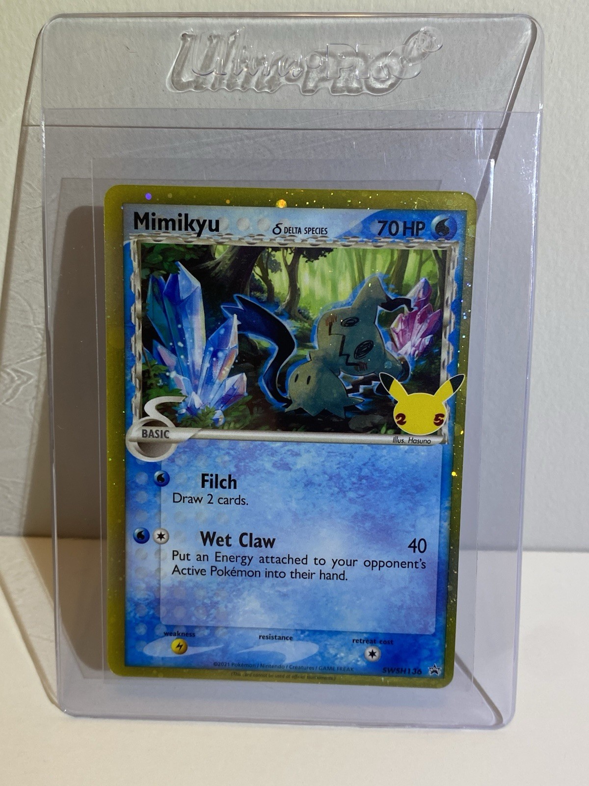 Mimikyu Delta Species - SWSH136 - Pokemon Sword & Shield Promo Rare Holo Card NM