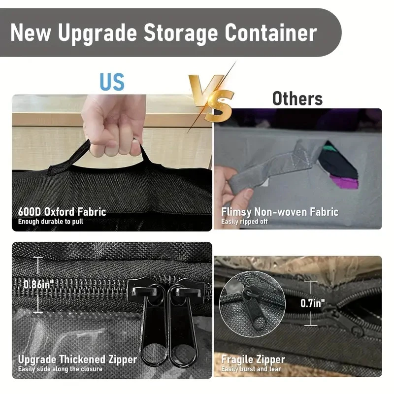 Large Organizer Under Bed Storage Container with Wheels Clothes Drawer Roling UK - Image 3 of 4