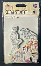 NEW Prima Marketing Julie Nutting LOTS OF LOVE Cling Stamps 4 Stamp Set
