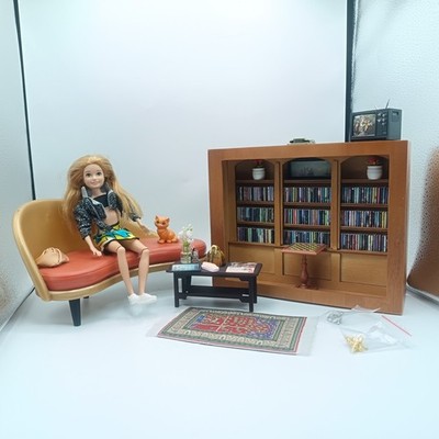 OOAK Stacie Puppe Posh Barbie Schach & Buchliebhaber Wohnzimmer Spielset Zubehör