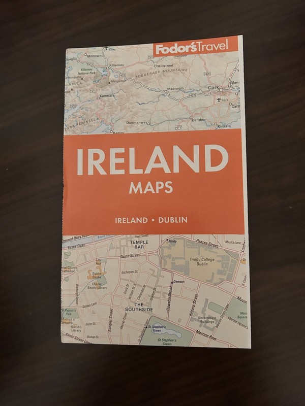 FODOR'S IRELAND MAP IRELAND DUBLIN GENEALOGY  21 X 15 FREE SHIPPING