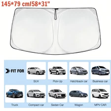 58*31" Car Windshield Front Window Sun Shade Cover Visors UV Foldable Protector