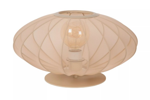 Tischlampe Modern Beige Nachttisch Klein 21,5 Cm E27 Schlafzimmer Tischleuchte-image