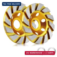 2 Pieces 4 Inch Concrete Stone Ceramic Turbo Diamond Grinding Cup Wheel,12 Segs
