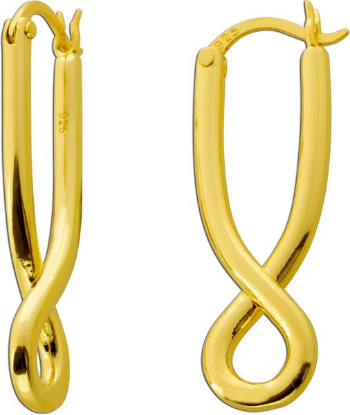 Infinity Endless Ohrrringe Creolen Silber 925 Gelbgold Vergoldet-image
