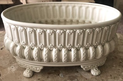 Rare Vintage Fitz & Floyd 1976 Centerpiece/Cachepot Cream Color Art Deco Motiff