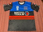 MENS RACE USED ANTRON BROWN NHRA DRAG RACING PIT CREW TEAM SHIRT LARGE 2
