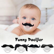 4 Pack Funny Baby Toddler Orthodontic Pacifiers SAFE Kissable Mustache Pacifier