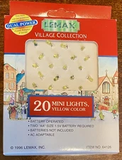 20 MINI LIGHTS YELLOW COLOR Tiny Lemax Village Collection 1996 NEW #02932 RETIRE
