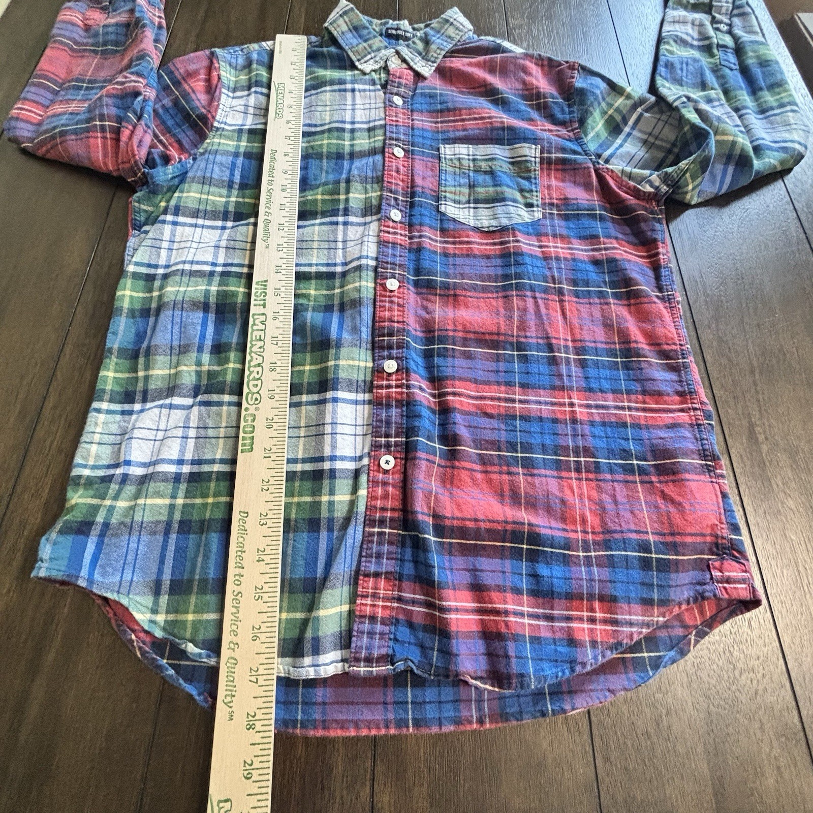 American Eagle Seriously Soft Patchwork Shirt Men… - image 5