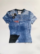 DIOR by JOHN GALLIANO denim-style badge short-sleeved T-shirt Size US6/FR38 Used