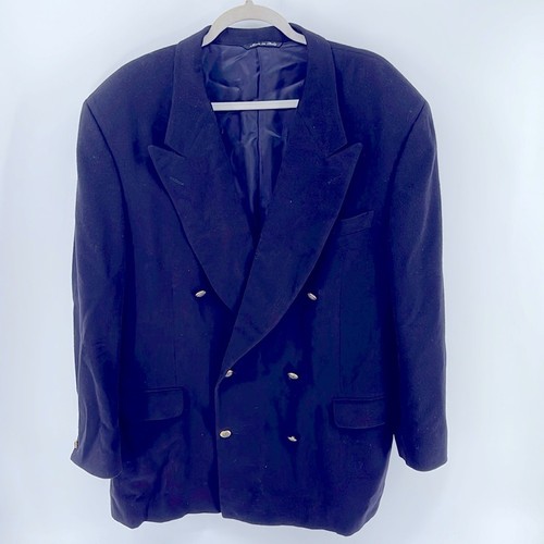 Canali Loro Piana wool cashmere blend double breasted sport coat blazer sz 56L