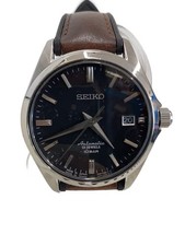 SEIKO Automatic Mechanical Watch Analog Leather BLK BRW SS 4R35 03X0