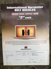 Rare Vintage Original IH International Harvester Belt Buckle Promo Slick flyer