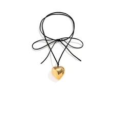 Gold Heart Locket Choker Necklace for Woman,Y2k Gold Plated Choker Pendant Chain