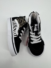 VANS Sk8-Hi Zip Black/ White Toddler Skate Boys Girls Baby Canvas Sneakers 6.5C