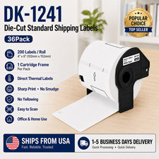 36 x 4"x6" DK-1241 For Brother Large Shipping Address Thermal Labels for QL-1100
