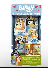Bluey Sticker Scene Activity, 4 Foam Characters w/ Sticker Sheet Background