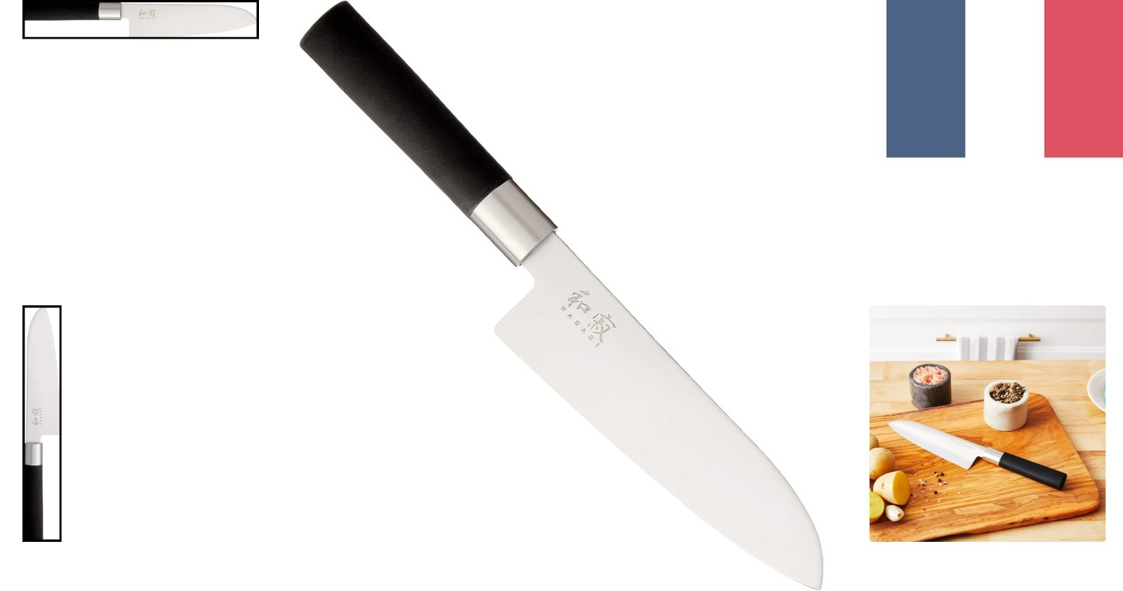 Couteau Yanagiba KAI Wasabi Black lame 21 cm trancheur de poisson japonais