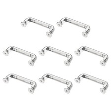 8-Pack 41mm x 6mm Alloy Right Angle Arch Bridge Buckles for Bag Silver Tone 