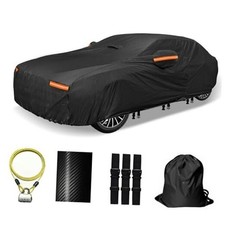 30 Layers Car Cover for Automobiles - All Weather Fit Sedans 201"-210" - Black