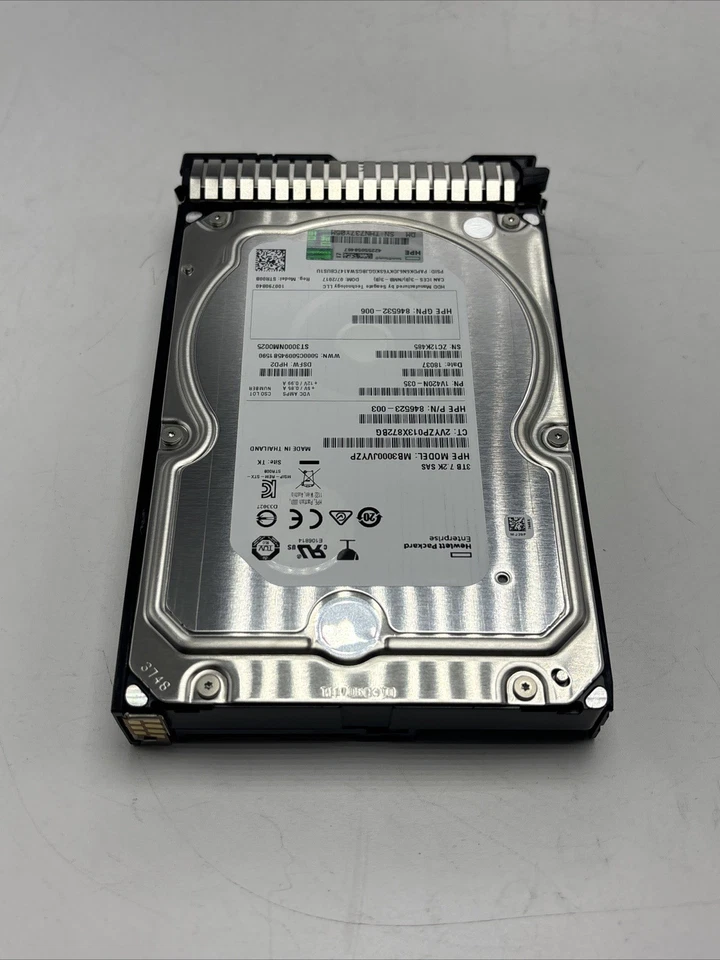 HPE 846614-001 3TB 12G SAS 7.2K 3.5" MDL SC Hard Drive - Image 3 of 3