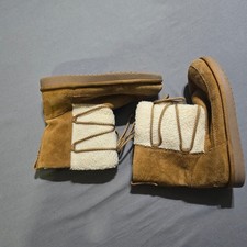 Koolaburra by UGG Victoria Boot Kids Size 4 Chestnut Suede Faux Fur 1124110K