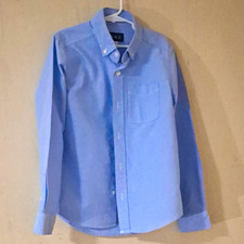 The Children's Place Blue Uniform Button-Up Shirt Long Sleeve Cotton Size 7