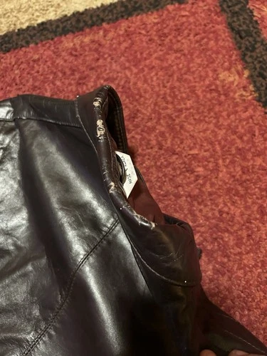 Vintage 1980s Members Only Satin Lined Dark Brown Leather Bomber Jacket Size 36 image 7