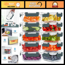 10 Pack 22 oz Glass Meal Prep Containers - Airtight Food Storage, BPA Free, Micr