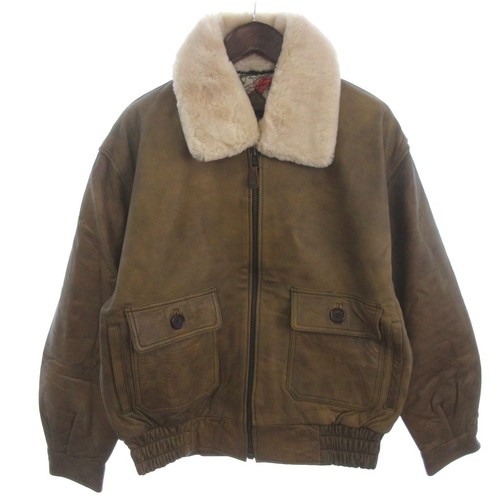 The Real McCoy's, THE REAL McCOY'S G-1 Flight Jacket Khaki Leather M AB Vintage 30-1415