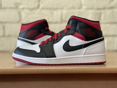 Nike Air Jordan 1 Mid Retro Gym Red Black Toe Sneakers Men's Size