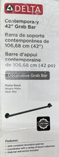 Delta 41842-BL Contemporary 42" Decorative ADA Grab Bar - Matte Black *READ*