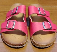 Women's Sandals Size 8 Pink Slip On With Double Buckles SOLE MATES