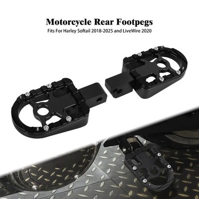 Rear Passenger Foot Pegs Footrests For Softail Fat Bob Street Bob 18-25 Black
