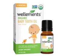 Wellements Organic Baby Tooth Oill Soothing Massage Oil for Tiny Gums 08/26