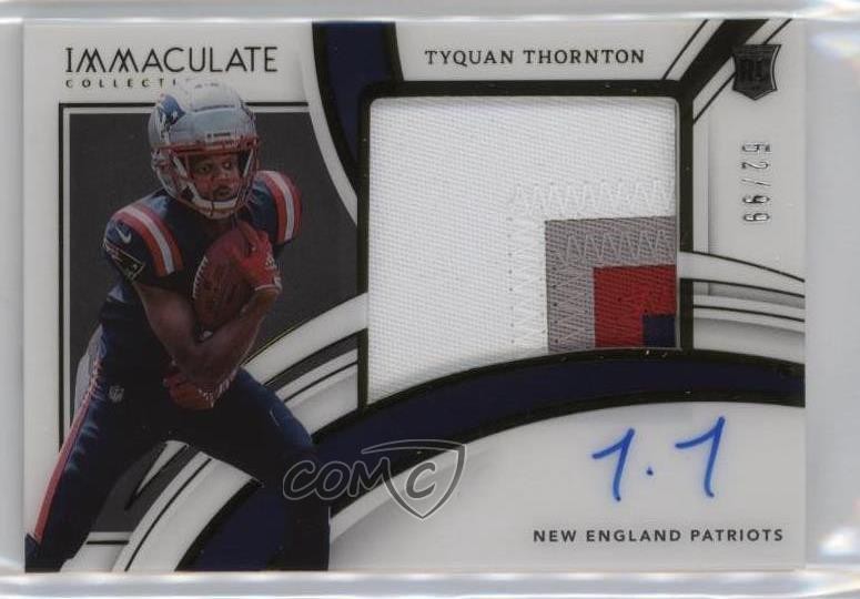 2022 Immaculate Premium Rookie 52/99 Tyquan Thornton RPA Patch Auto RC r7d view 1
