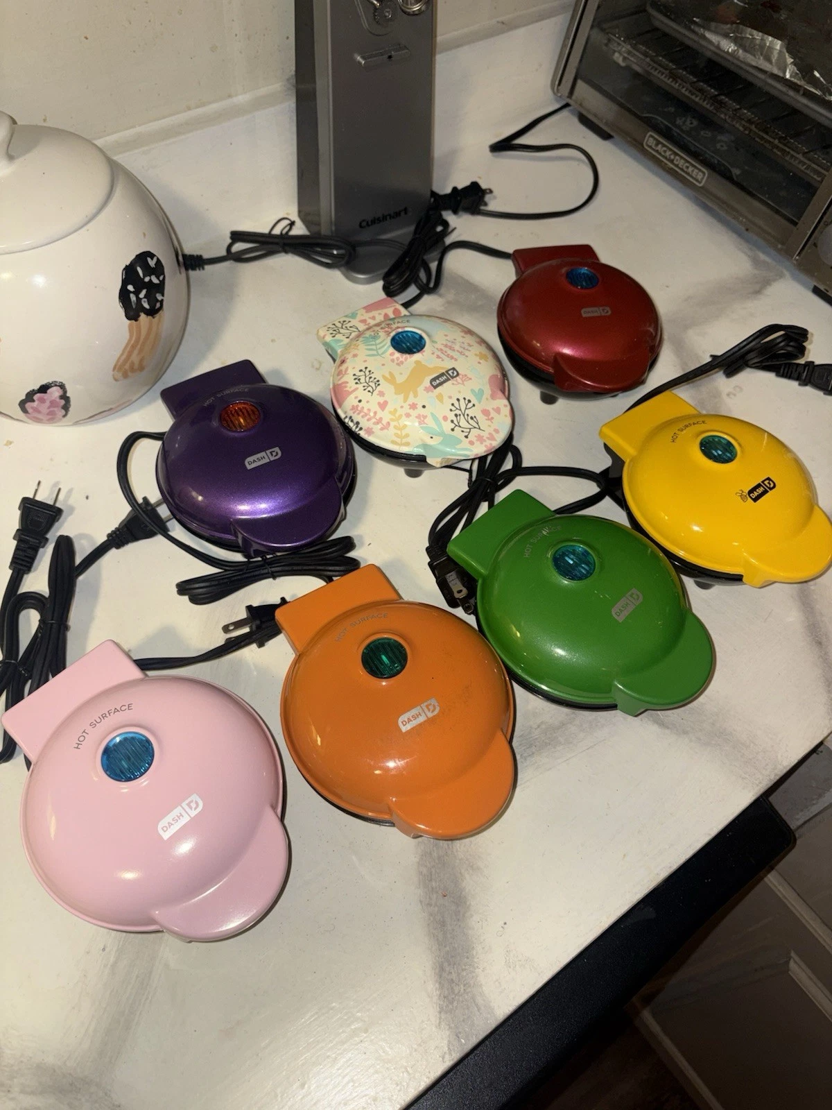 Dash Mini Waffle Maker Lot Of 7
