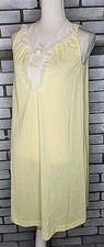 Vintage Vanity Fair Women's Sleeveless Nightgown Size Petite PTE Yellow White