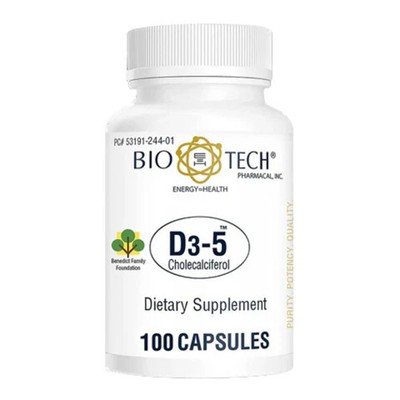 Vitamin D-3 100 Capsules 5000 IU by Bio-TechPharmacal