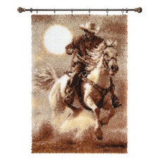 Herrschners  Ride-em Cowboy Kit  Hanger Latch Hook Kit